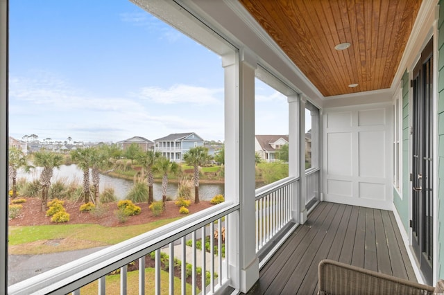 balcony with a water view