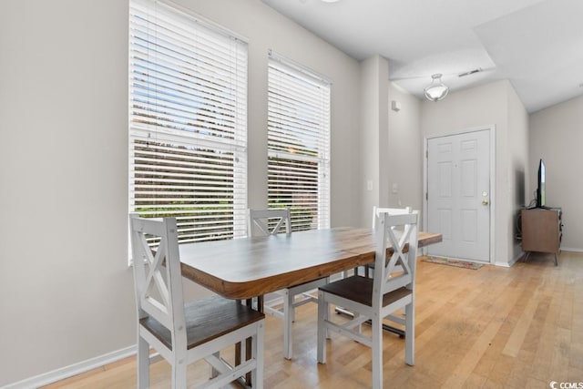 dining room featuring light hardwood / wood-style flooring