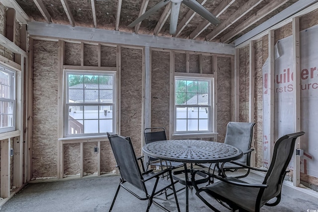 dining space with a wealth of natural light