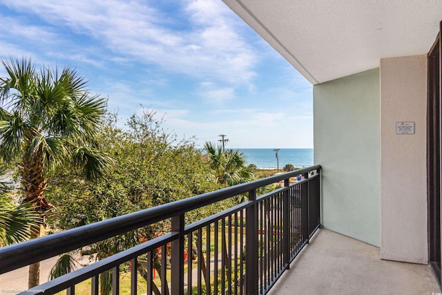 balcony with a water view