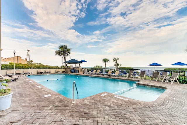 view of pool with a patio area