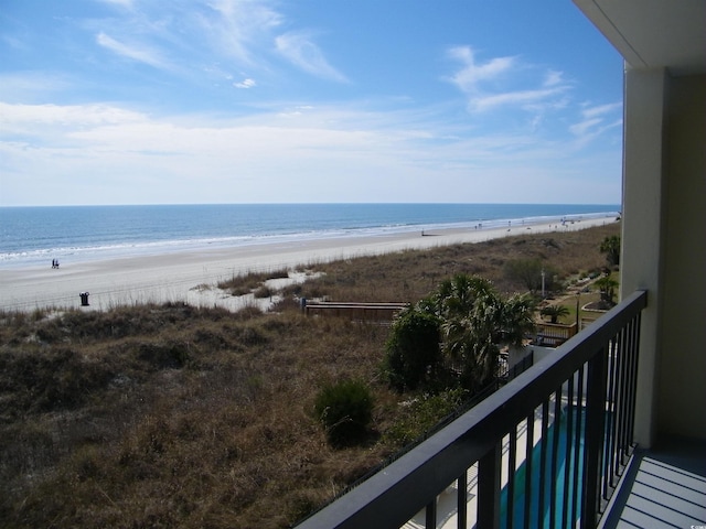 property view of water with a view of the beach