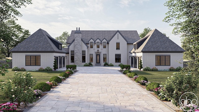 view of front of house featuring a front lawn