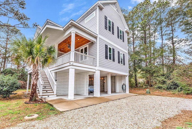 coastal inspired home with stairway