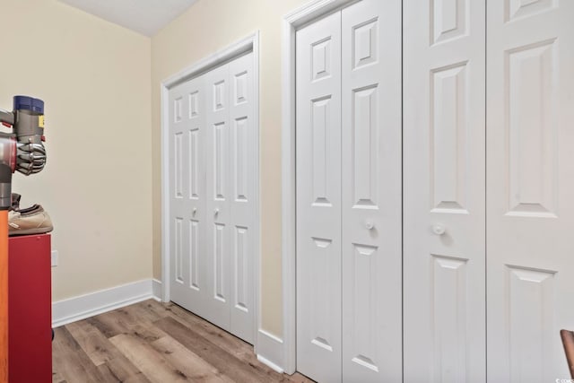 interior space with light hardwood / wood-style flooring