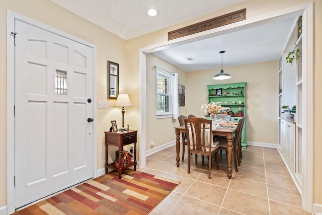 view of tiled dining room