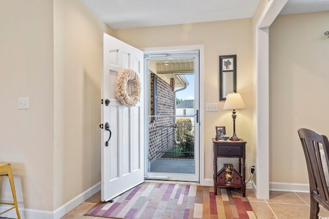 view of tiled entrance foyer