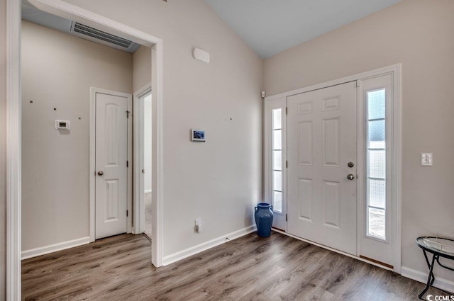 entryway featuring hardwood / wood-style flooring