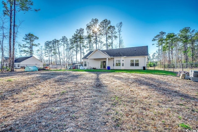 view of single story home