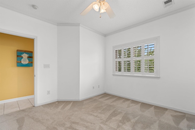 1529 Lanterns Rest Dr Unit 201, Myrtle Beach, SC 29579 - unfurnished room with carpet floors, a ceiling fan, ornamental molding, baseboards, and a smoke detector