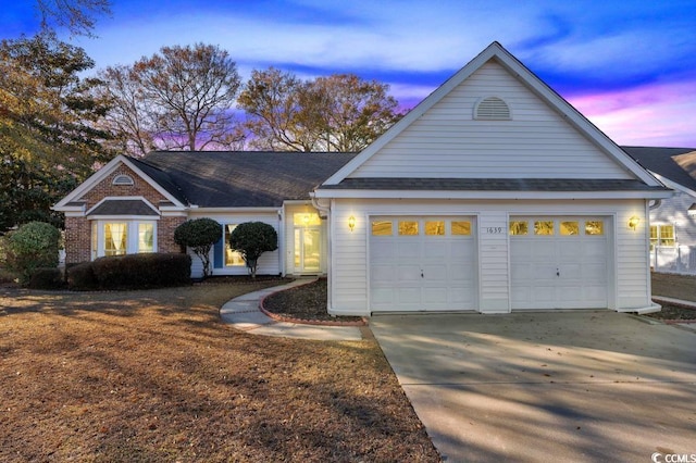 view of front facade featuring a garage