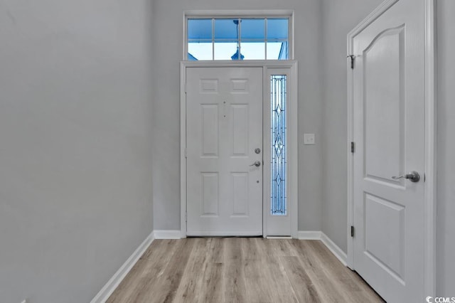 entryway with light wood-type flooring