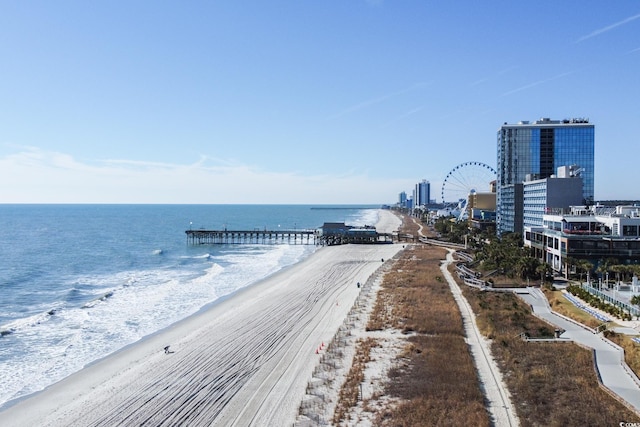 property view of water with a view of the beach