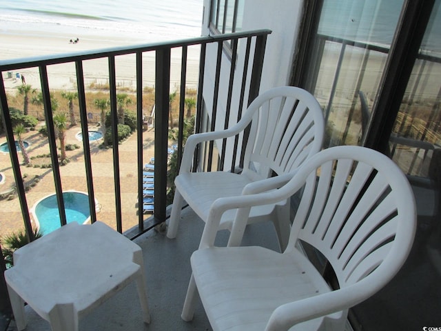 balcony with a beach view