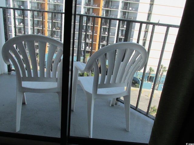 balcony with a city view