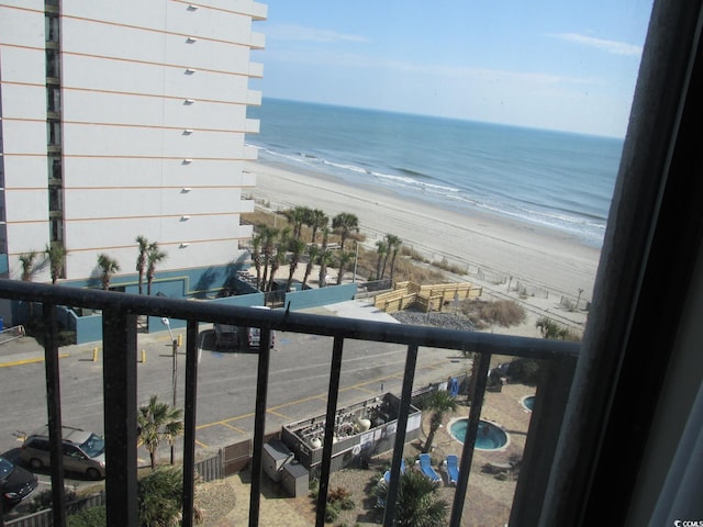 property view of water with a beach view