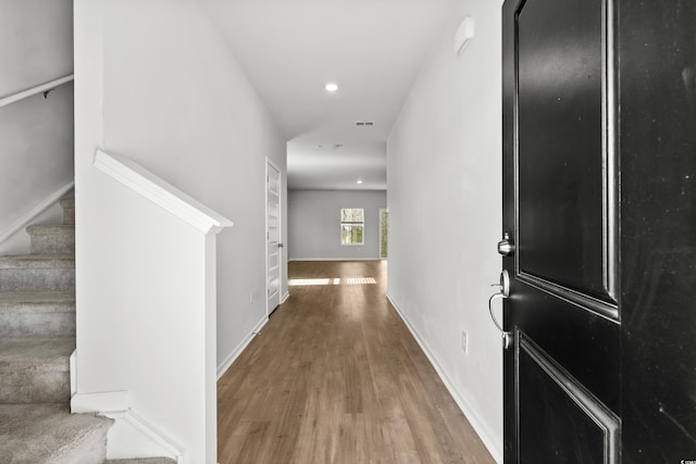 foyer featuring wood-type flooring