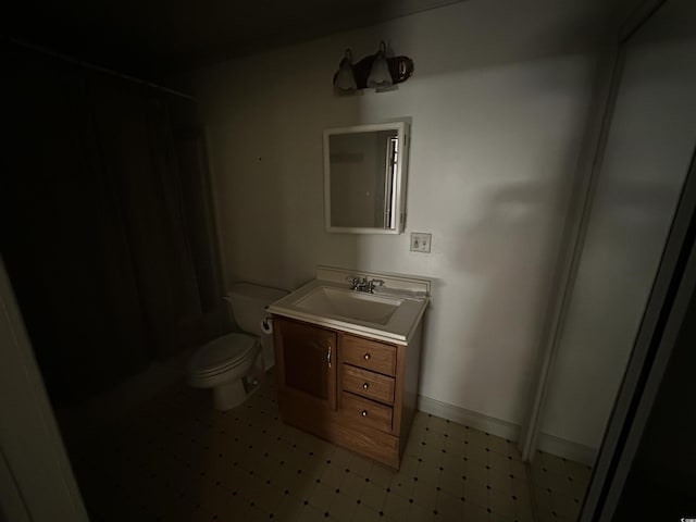 bathroom with vanity and toilet