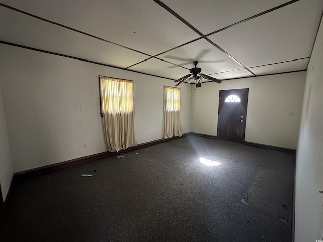 spare room featuring ceiling fan