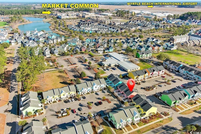 763 Moen Pl Unit 763-A, Myrtle Beach, SC 29577 - aerial view of property and surrounding area featuring a nearby body of water and nearby suburban area