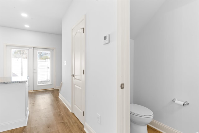 763 Moen Pl Unit 763-A, Myrtle Beach, SC 29577 - bathroom with toilet, wood finished floors, recessed lighting, and baseboards