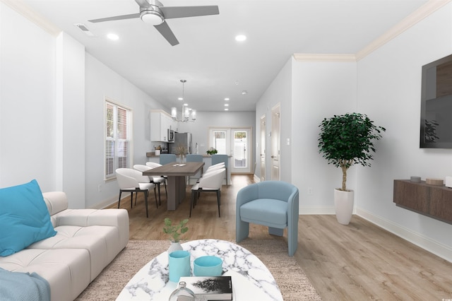 763 Moen Pl Unit 763-A, Myrtle Beach, SC 29577 - living area with a chandelier, light wood finished floors, a ceiling fan, recessed lighting, and baseboards
