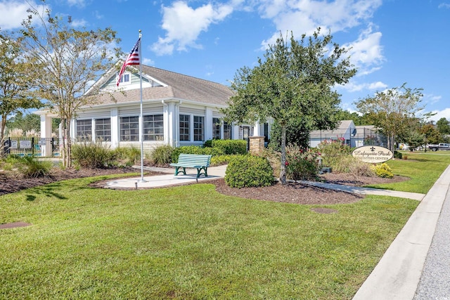 exterior space with a lawn