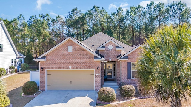 view of front facade featuring a garage