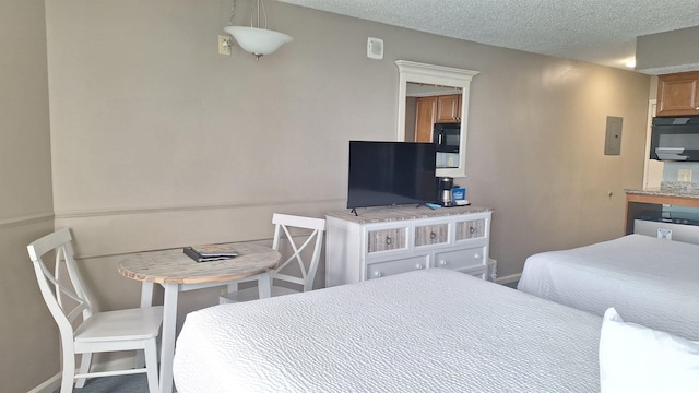 bedroom with a textured ceiling