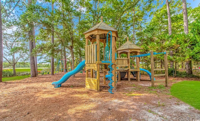 communal playground with fence