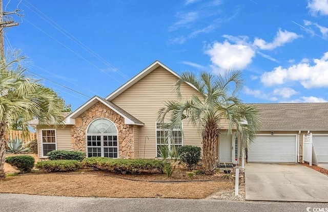 view of front of home featuring a garage