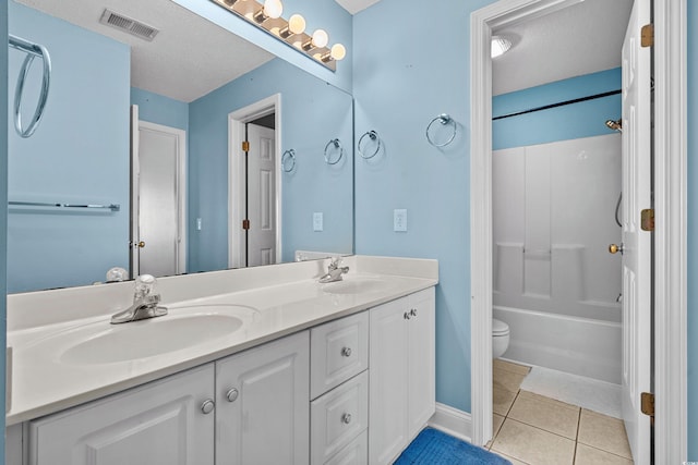 118 Gully Branch Ln Unit 3, Myrtle Beach, SC 29572 - bathroom with double vanity, visible vents, a sink, and tile patterned floors