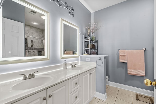 118 Gully Branch Ln Unit 3, Myrtle Beach, SC 29572 - full bathroom with double vanity, a sink, toilet, and tile patterned floors