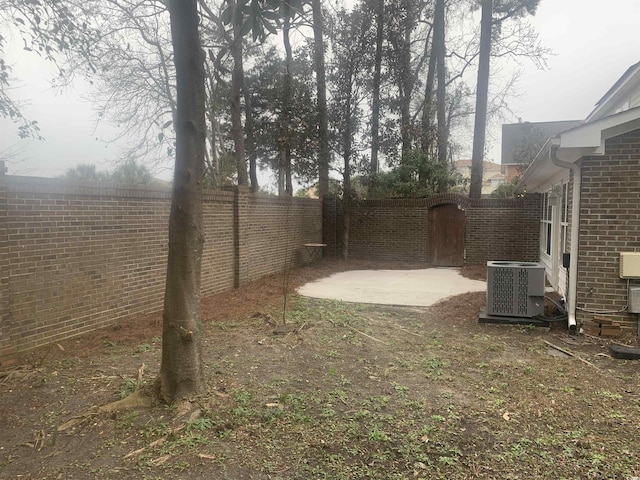 view of yard featuring a patio and cooling unit