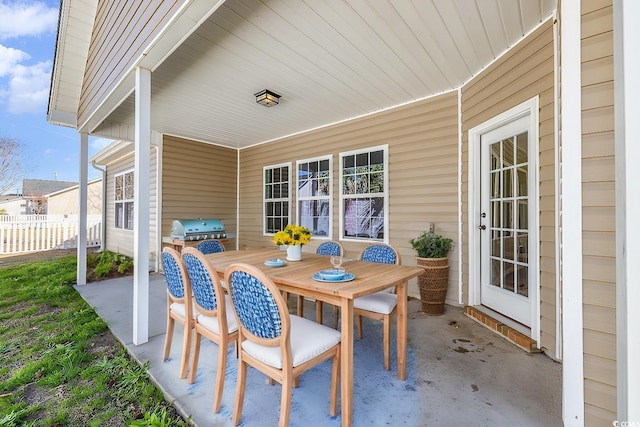 view of patio with area for grilling