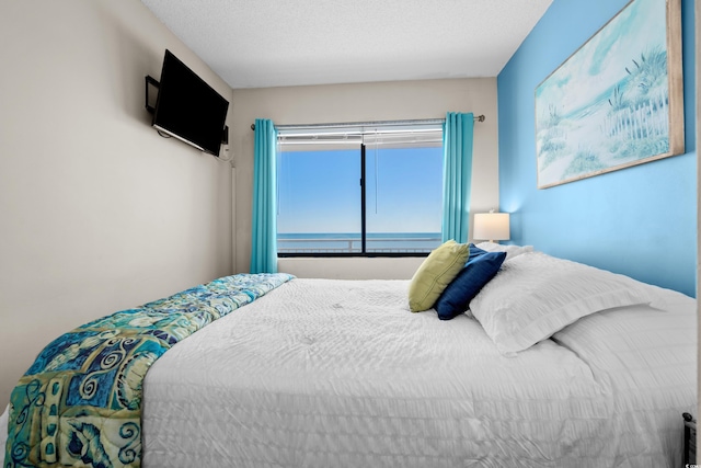 bedroom with a textured ceiling