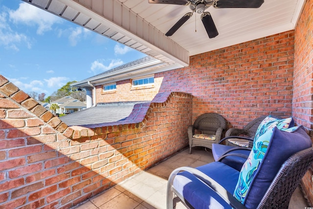 view of patio / terrace featuring ceiling fan