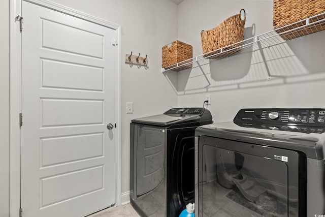 laundry area featuring washer and dryer