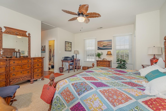 17 Racquet Club Dr, Pawleys Island, SC 29585 - bedroom with attic access, a ceiling fan, and carpet floors
