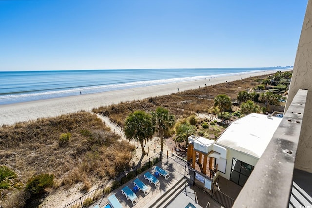 property view of water with a view of the beach