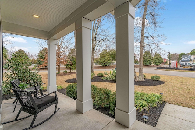 view of patio with a porch