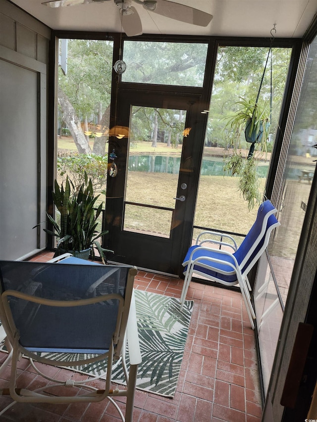 219 Salt Marsh Cir Unit 14A, Pawleys Island, SC 29585 - sunroom with a ceiling fan and healthy amount of natural light