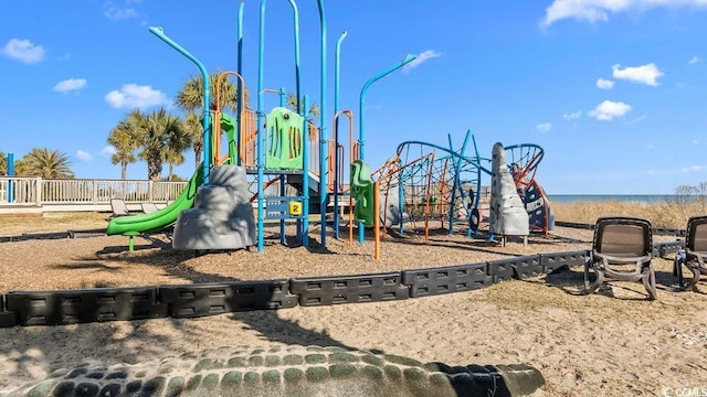 community jungle gym featuring fence