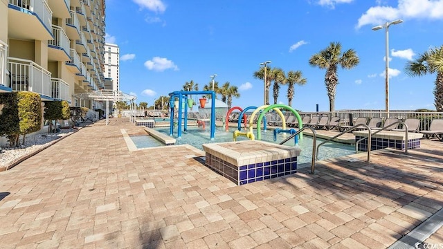 view of community jungle gym