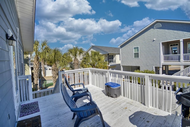 deck featuring a residential view