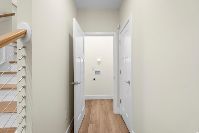 713 9th Ave S, North Myrtle Beach, SC 29582 - hall with light wood-style flooring and baseboards