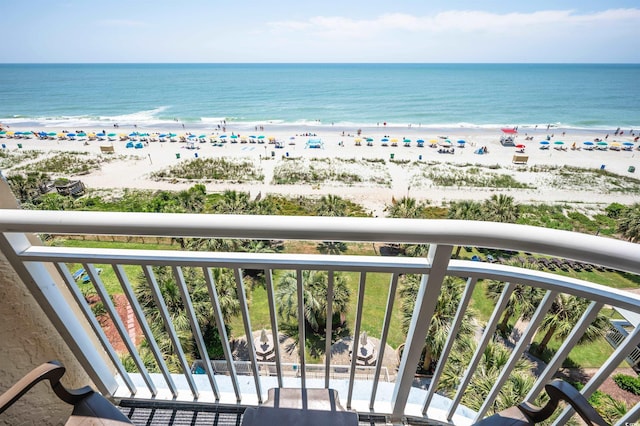 property view of water featuring a view of the beach