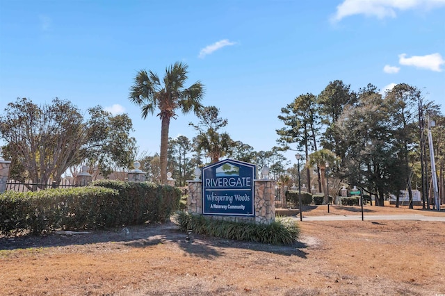 view of community sign