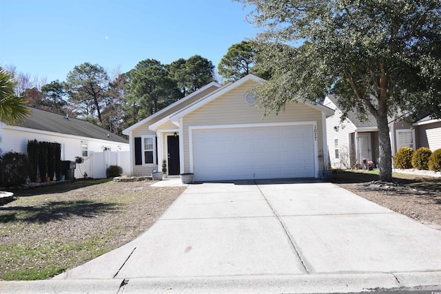 ranch-style house featuring a garage