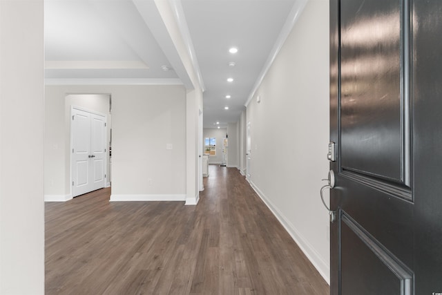 1043 Harbison Cir, Myrtle Beach, SC 29579 - foyer entrance featuring dark wood-type flooring, baseboards, and recessed lighting